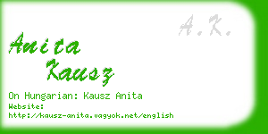 anita kausz business card